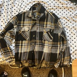 Yellow/Black Heavy duty flannel jacket